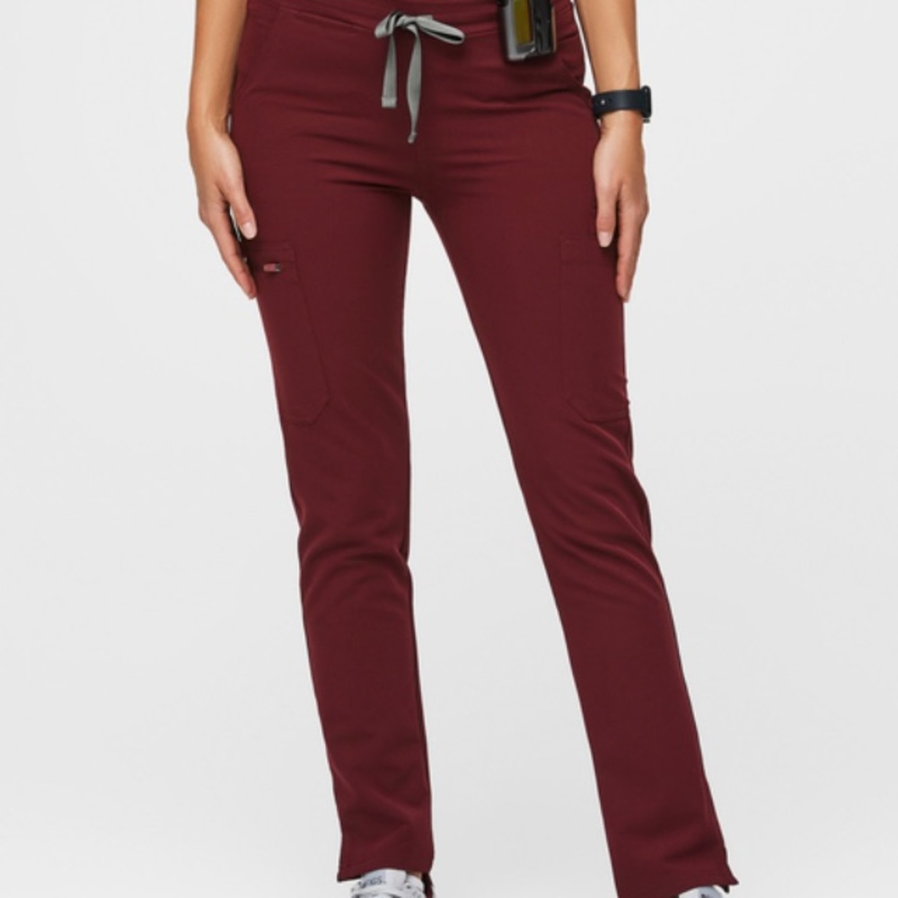 FIGS Yola Scrub Pant Burgundy